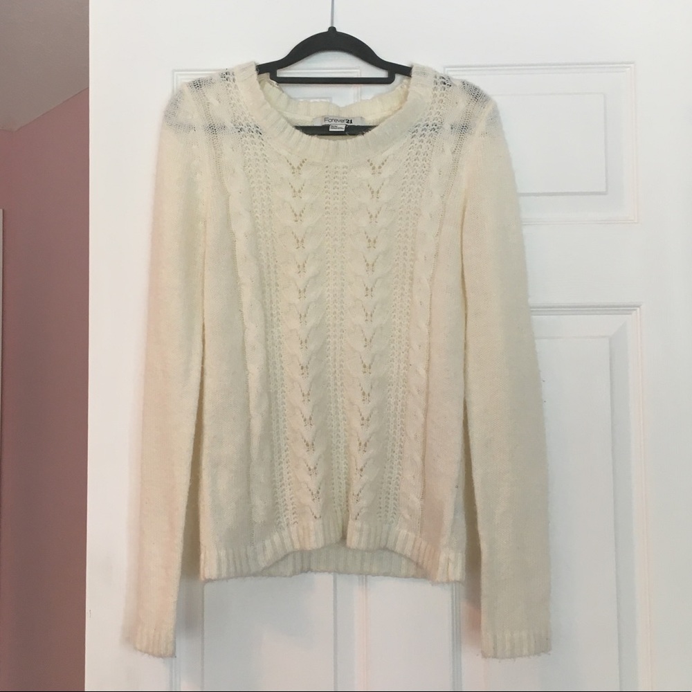 Forever 21 White Knit Sweater